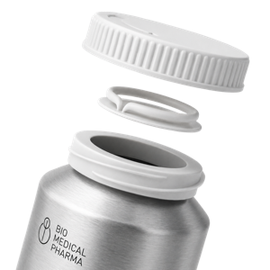 Illustration der AluSafe-Aluminiumdose mit Plombe und Deckel